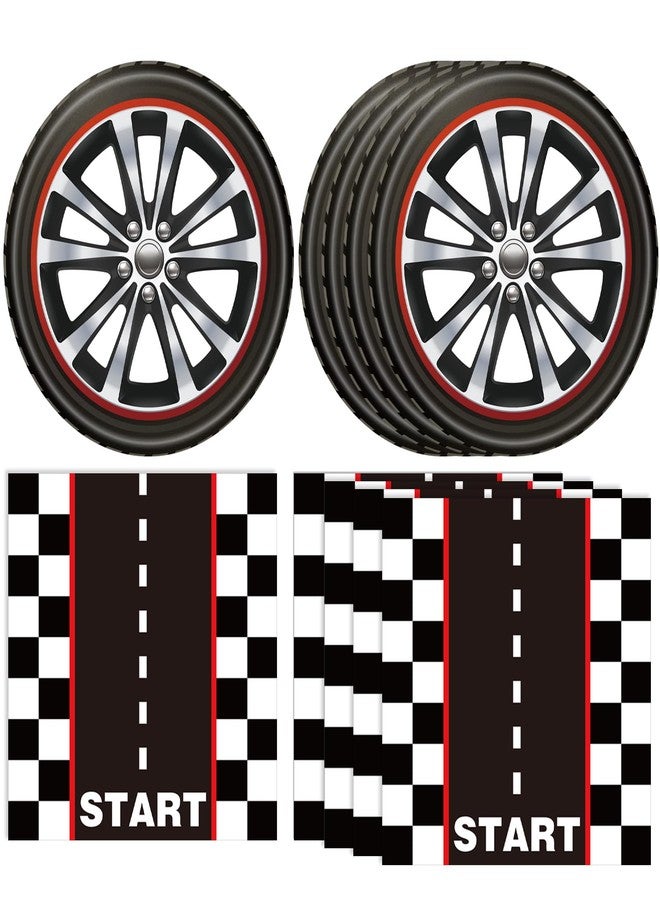 DURYGEN 40PCS Hot Car Party Supplies Happy Birthday Dinnerware Disposable Racing Car Race Track Party Favors Plates and Napkins Sets for Kids Boys Birthday Racing Sports Serves 20 - Image 1